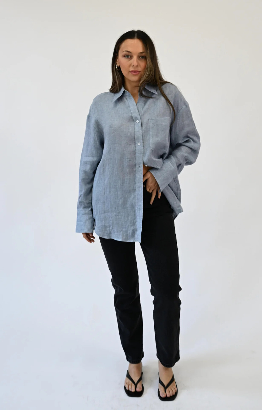 TWP Big Joe Button Down in Light Indigo